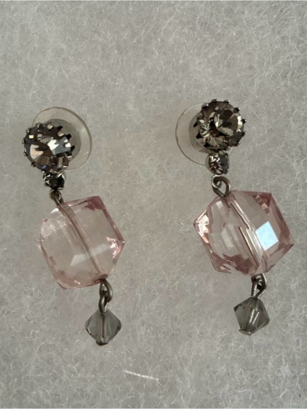 Tarina Tarantino Pale Violet Crystal Drop Earrings with Sparkling Accents